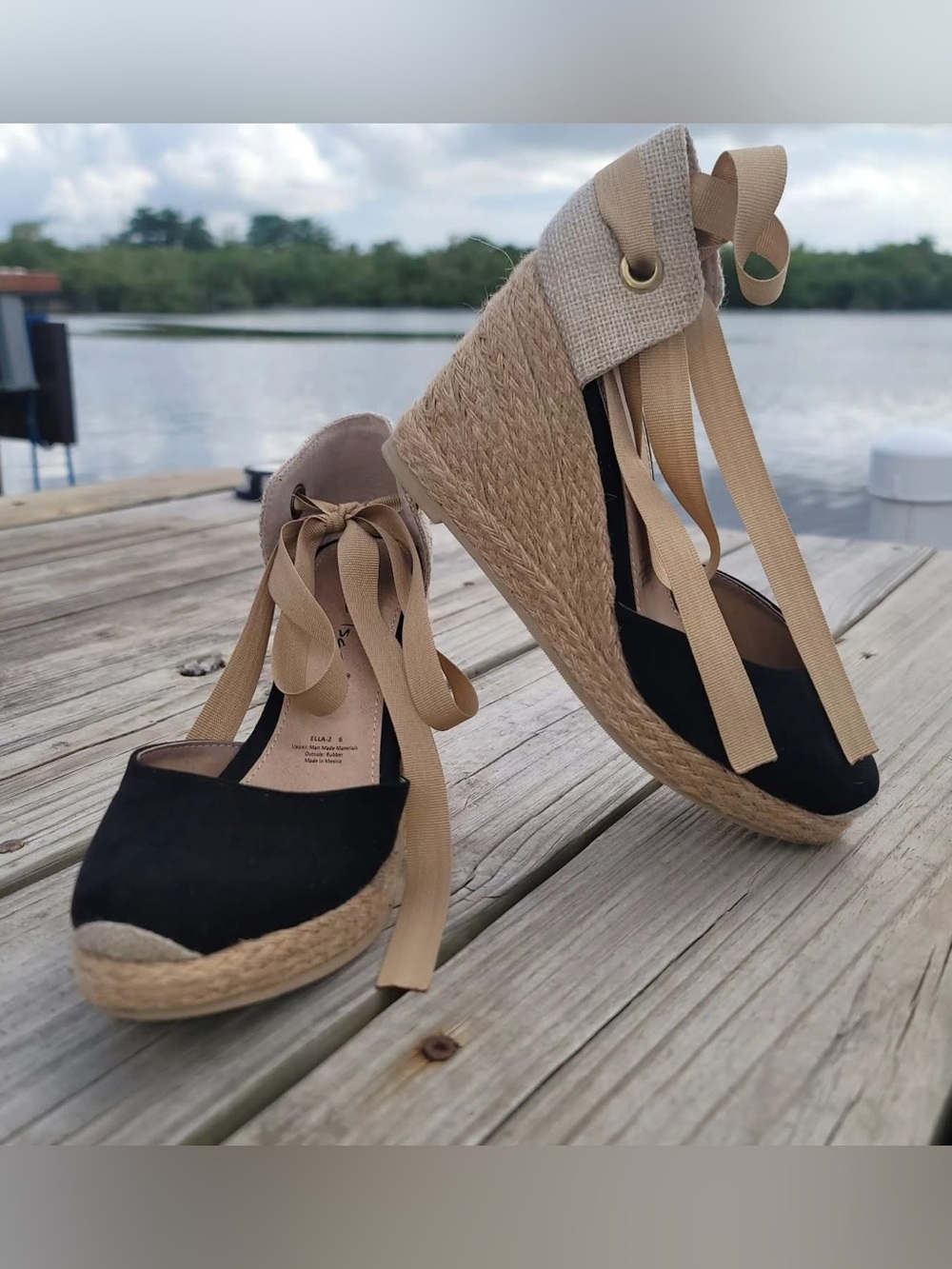 BRAND NEW David Isaac Black Wedge Espadrilles